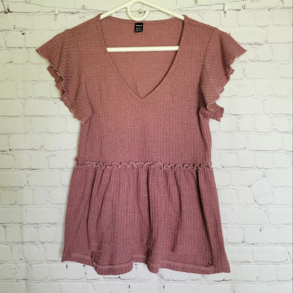 BOGO 🌷 SHEIN Blush knit v-neck top - size medium, EU 38, US 6